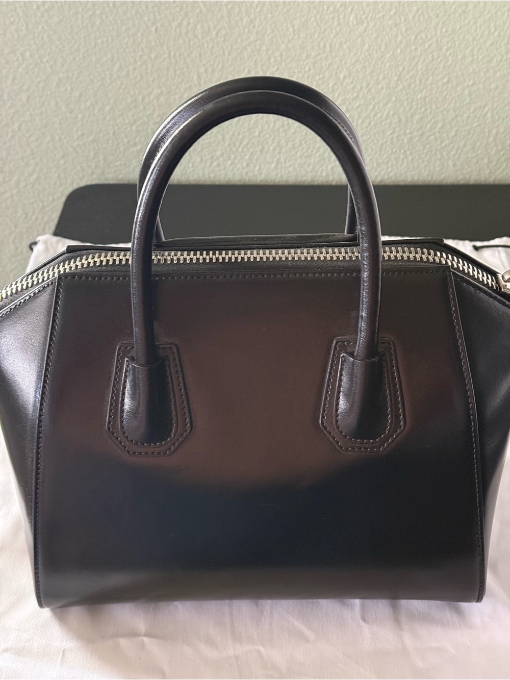 Givenchy Black Leather Satchel with Detachable Strap - Picture 7 of 12